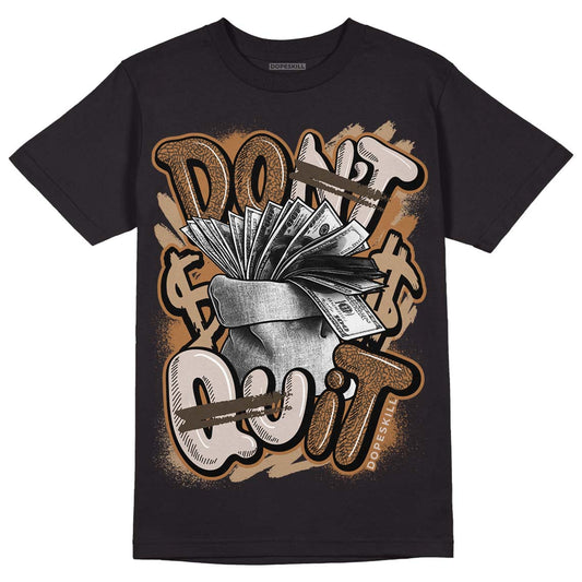 Jordan 3 Retro Palomino DopeSkill T-Shirt Don't Quit Graphic Streetwear - Black