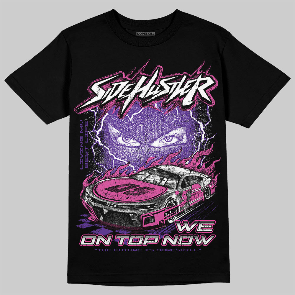 PURPLE Sneakers DopeSkill T-Shirt New Side Hustler Graphic Streetwear - Black