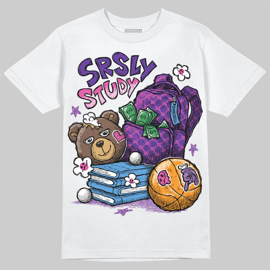 PURPLE Sneakers DopeSkill T-Shirt SRSLY Study Graphic Streetwear - White