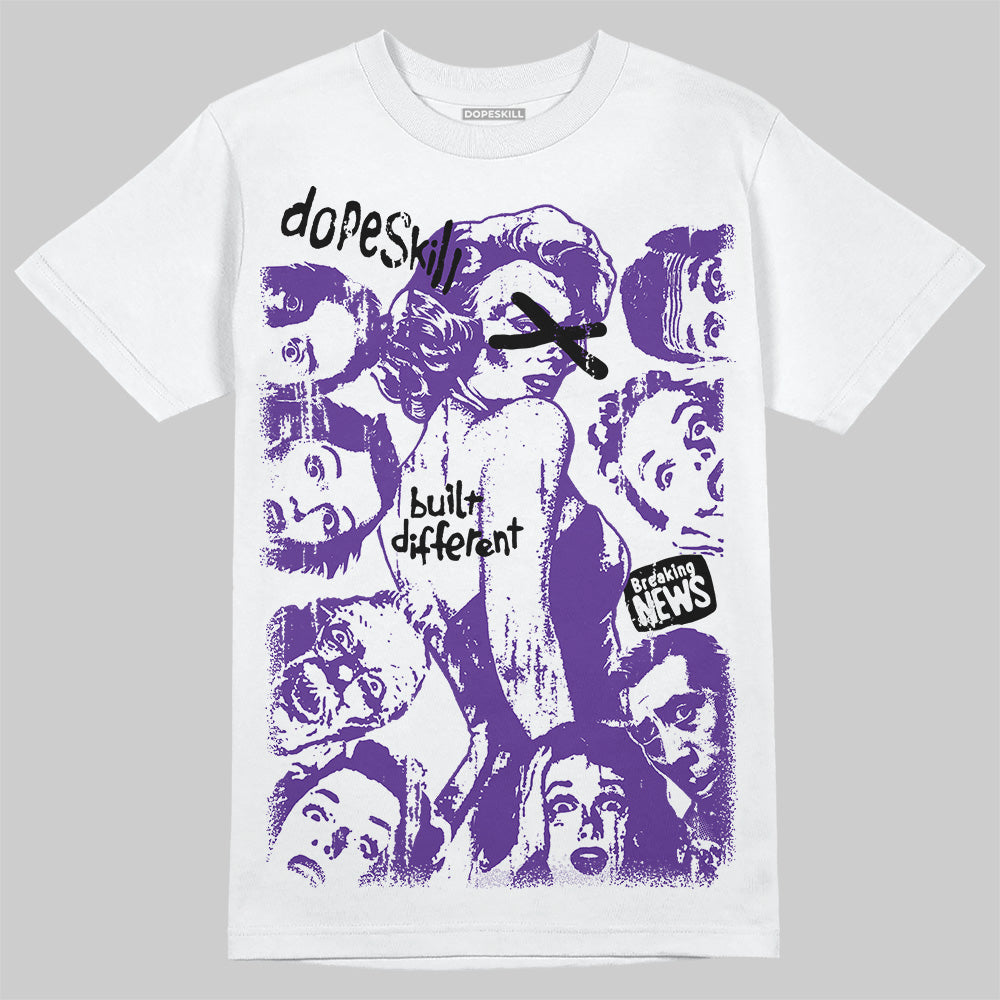 PURPLE Sneakers DopeSkill T-Shirt Built Different Graphic Streetwear - White