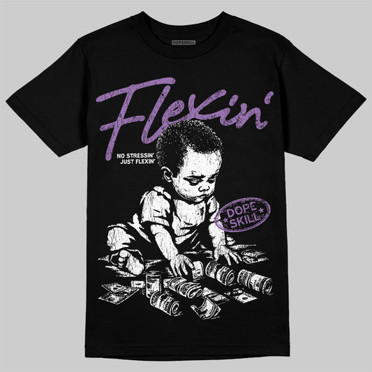 PURPLE Sneakers DopeSkill T-Shirt Flexin' Graphic Streetwear - Black