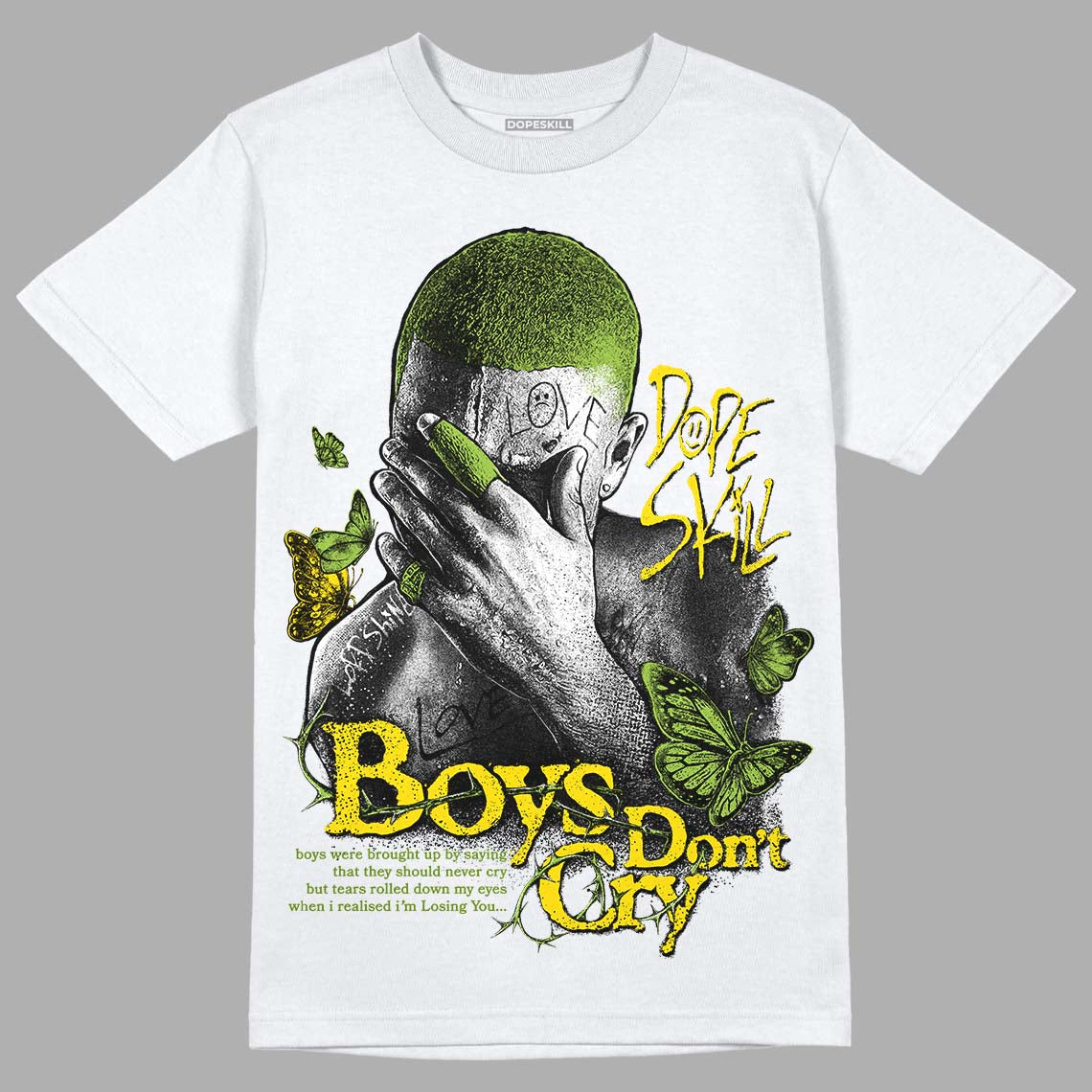 SB Dunk Low Chlorophyll DopeSkill T-Shirt Boys Don't Cry Graphic Streetwear - White