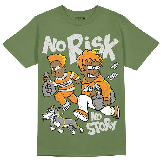 Jordan 5 "Olive" DopeSkill Olive T-Shirt No Risk No Story Graphic Streetwear