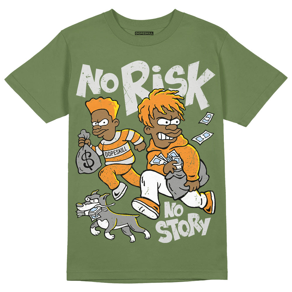 Jordan 5 "Olive" DopeSkill Olive T-Shirt No Risk No Story Graphic Streetwear