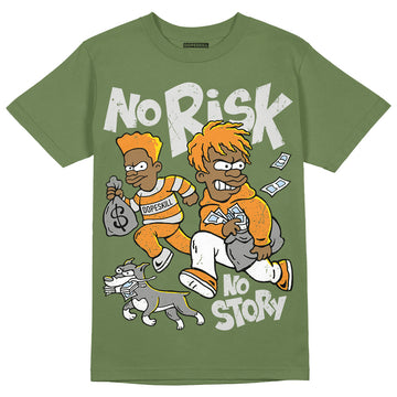 Jordan 5 "Olive" DopeSkill Olive T-Shirt No Risk No Story Graphic Streetwear
