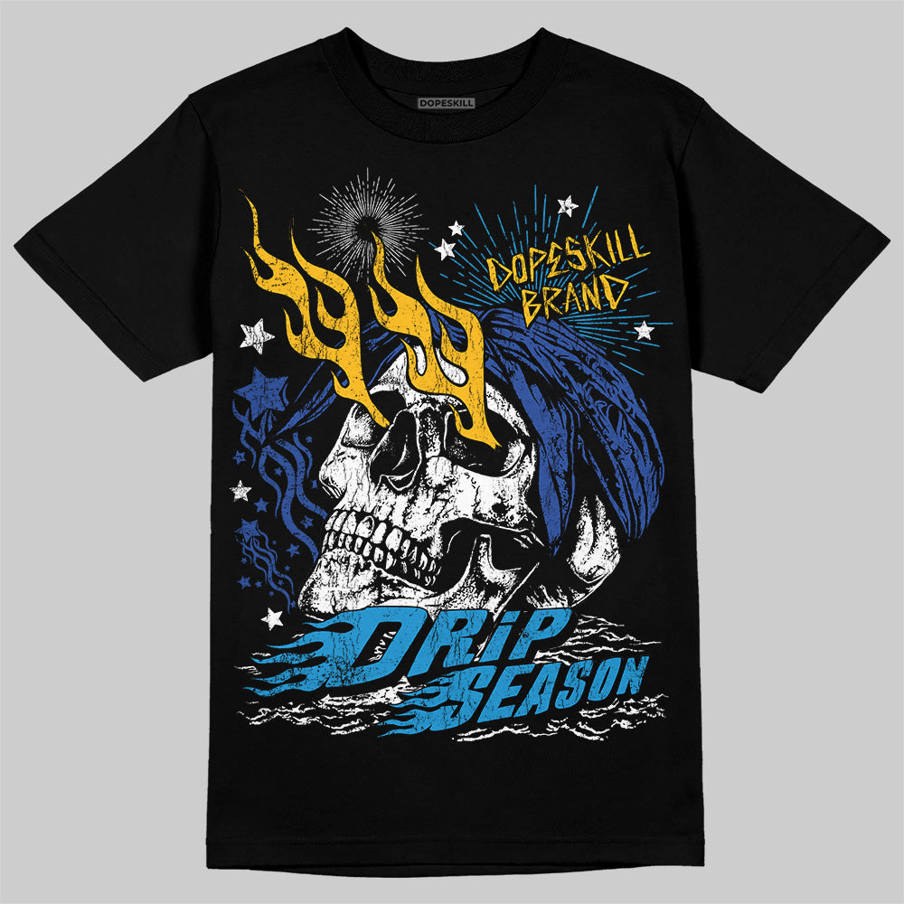 Royal Blue Sneakers DopeSkill T-Shirt Drip Season Graphic Streetwear - Black