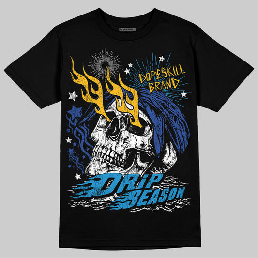 Royal Blue Sneakers DopeSkill T-Shirt Drip Season Graphic Streetwear - Black