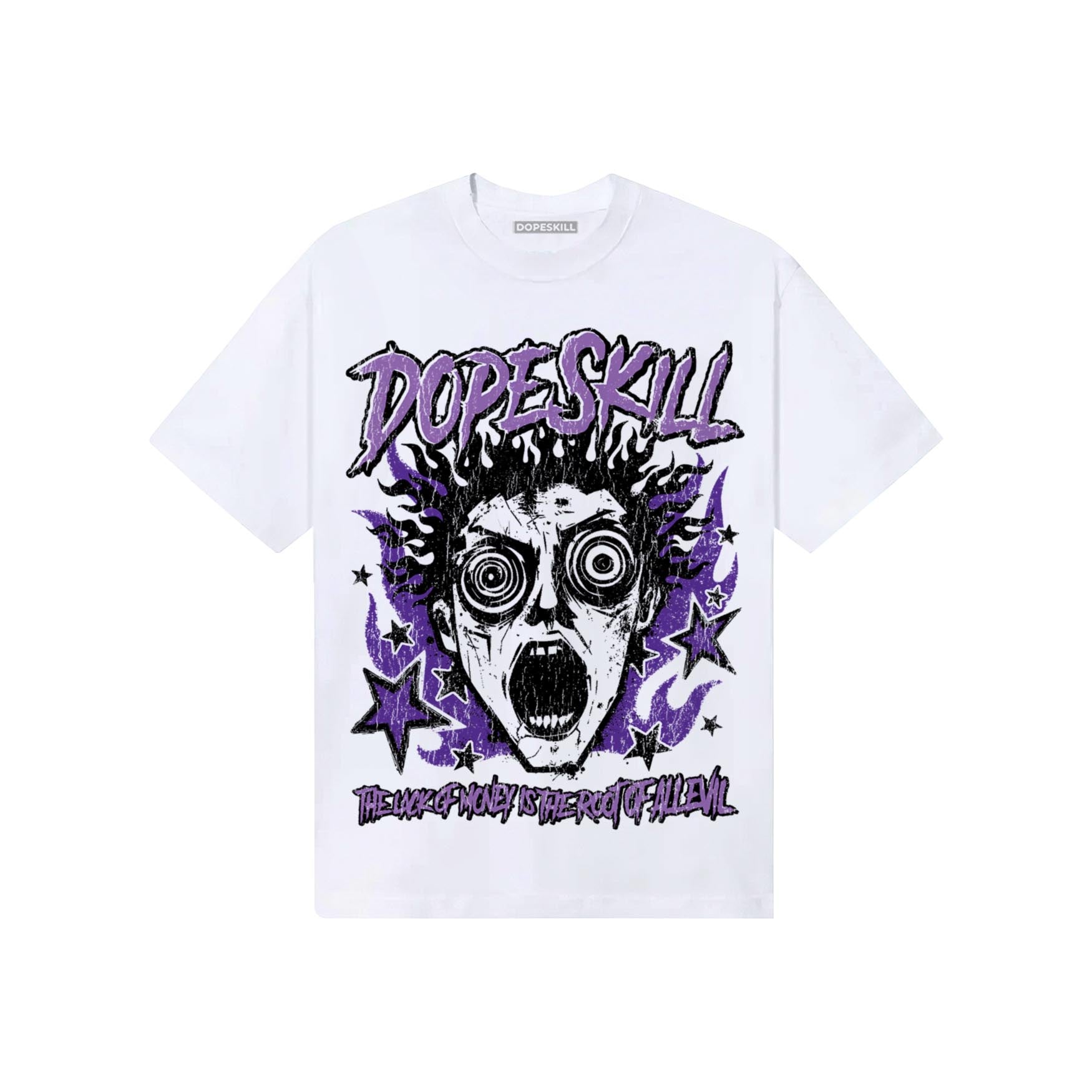 PURPLE Sneakers DopeSkill T-Shirt Root of Evil Graphic Streetwear - White