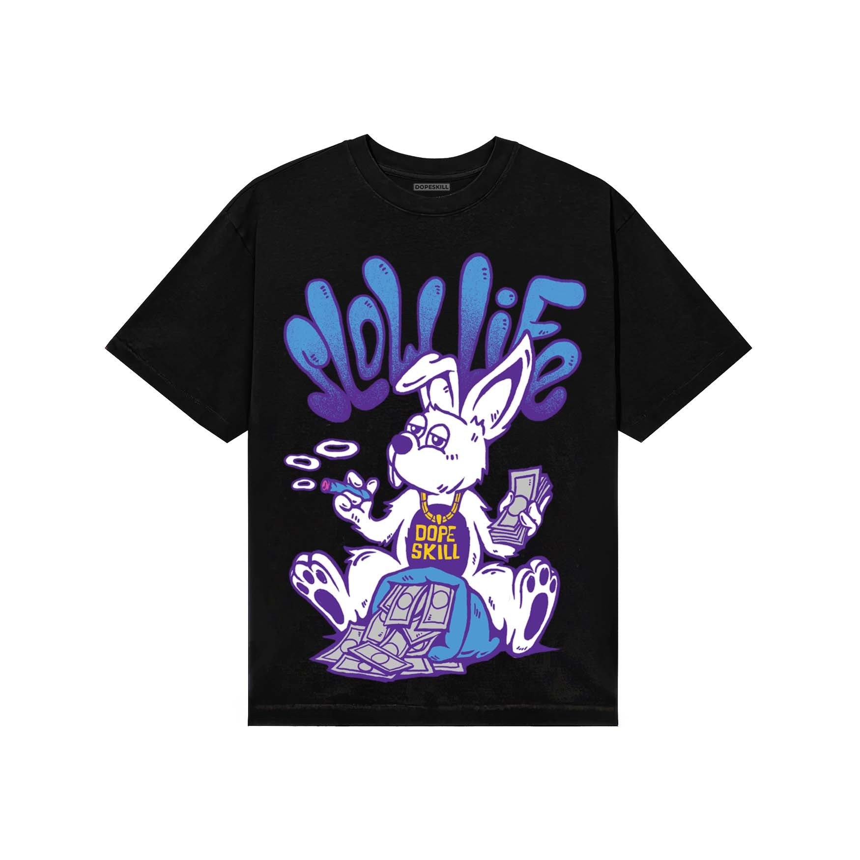 PURPLE Sneakers DopeSkill T-Shirt Slow Life Graphic Streetwear - Black