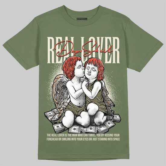 Jordan 3 “Medium Olive” aka “Family Affair” DopeSkill T-Shirt Real Lover Graphic Streetwear - Military Green