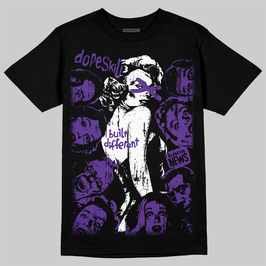 PURPLE Sneakers DopeSkill T-Shirt Built Different Graphic Streetwear - Black