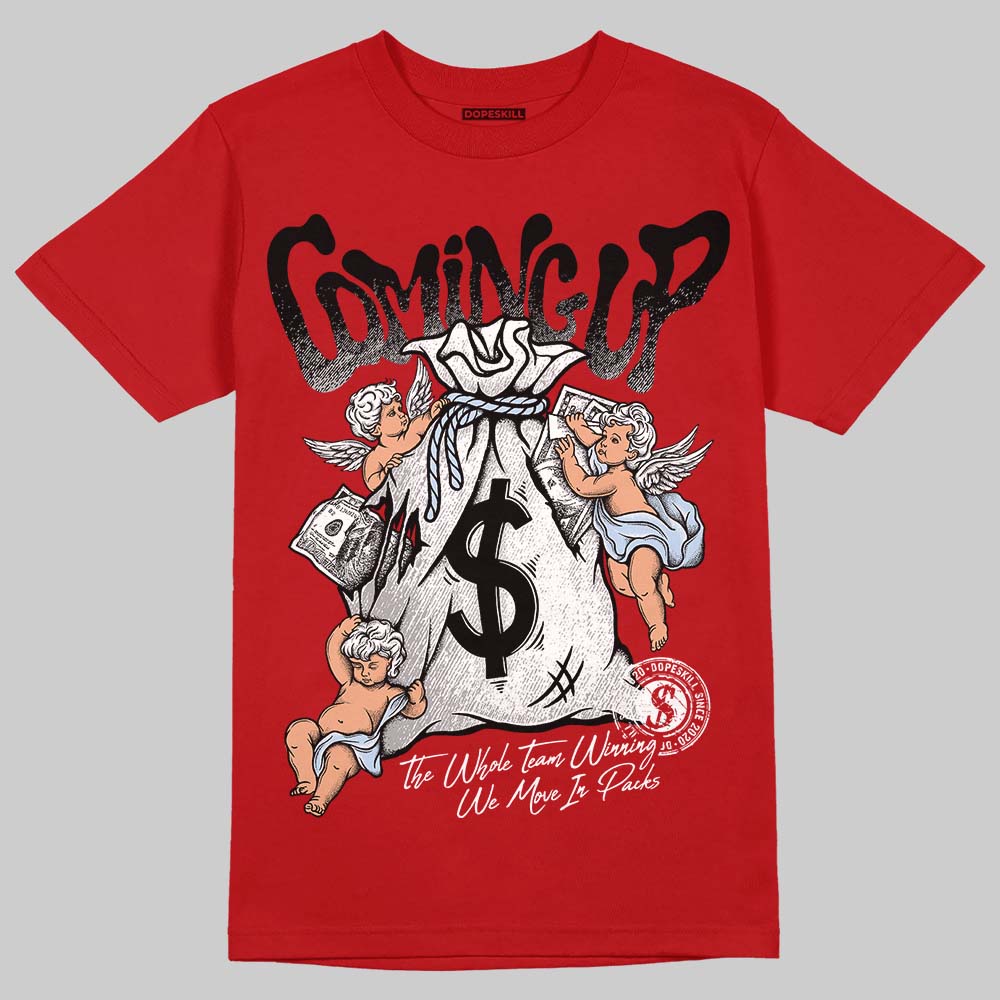 Jordan 5 Retro Fire Red Black Tongue (2025) DopeSkill T-Shirt Money Bag Coming Up Graphic Streetwear - Red