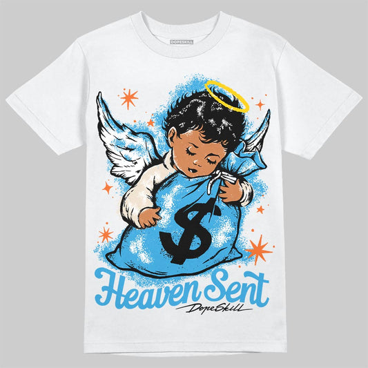 Jordan 1 High OG “UNC” Reimagined DopeSkill T-Shirt Heaven Sent Graphic Streetwear White
