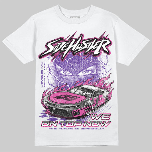 PURPLE Sneakers DopeSkill T-Shirt New Side Hustler Graphic Streetwear - White