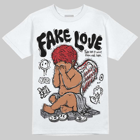 Jordan 4 OG “White Cement” DopeSkill T-Shirt False Love Graphic Streetwear - White