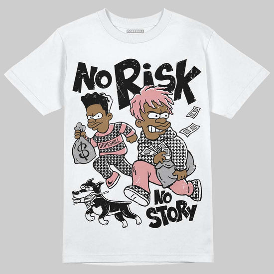 Harris Tweed x Wmns Dunk Low 'Black Phantom' DopeSkill T-Shirt No Risk No Story Graphic Streetwear - White