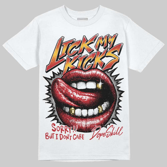 Jordan 14 Retro Ferrari (2025) DopeSkill T-Shirt Lick My Kicks Graphic Streetwear - White