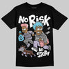 Harris Tweed x Dunk Low Denim Turquoise and Baroque Brown DopeSkill T-Shirt No Risk No Story Graphic Streetwear - Black
