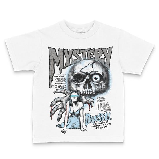 Jordan 4 Retro GS “Blue Chill” DopeSkill Toddler Kids T-shirt Mystery Ghostly Grasp Graphic Streetwear - White