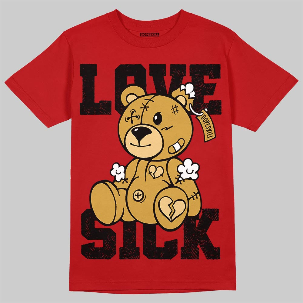 Red Sneakers DopeSkill T-Shirt Love Sick Graphic Streetwear - Red