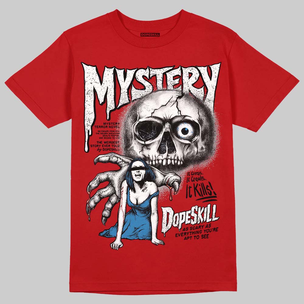 Jordan 5 Retro Fire Red Black Tongue (2025) DopeSkill T-Shirt Mystery Ghostly Grasp Graphic Streetwear - Red