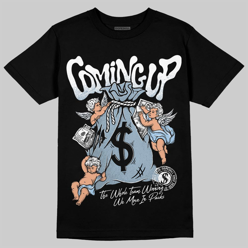 Jordan 40 “Blue Suede” DopeSkill T-Shirt Money Bag Coming Up Graphic Streetwear - Black