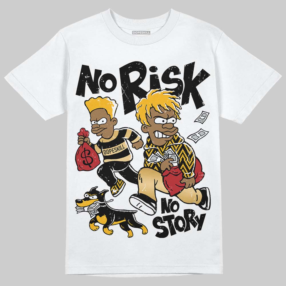 Jordan 12 Retro 'Taxi' 2025 DopeSkill T-Shirt No Risk No Story Graphic Streetwear - White
