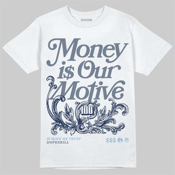 New Balance 9060 Arctic Grey DopeSkill T-Shirt Money Is Our Motive Typo Graphic Streetwear - White