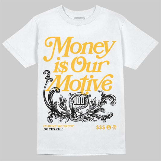 Jordan 5 'Tokyo' DopeSkill T-Shirt Money Is Our Motive Typo Graphic Streetwear - White