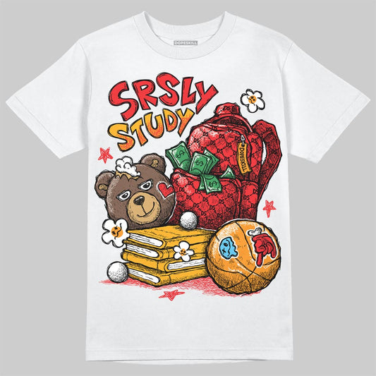 Red Sneakers DopeSkill T-Shirt SRSLY Study Graphic Streetwear - White