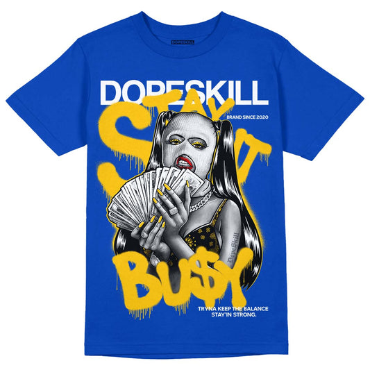 Jordan 14 “Laney” DopeSkill Varsity Royal T-shirt Stay It Busy Graphic Streetwear