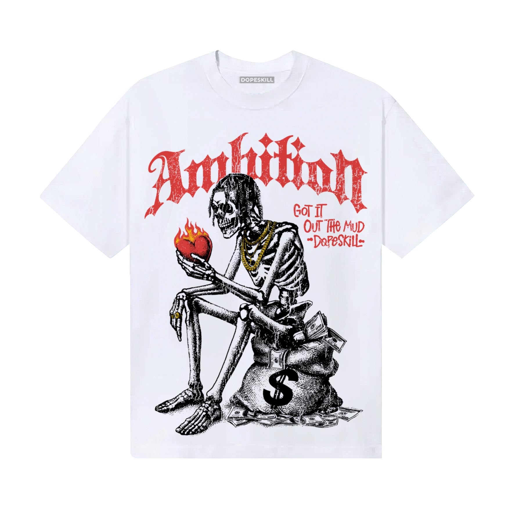 Red Sneakers DopeSkill T-Shirt Ambition Graphic Streetwear - White