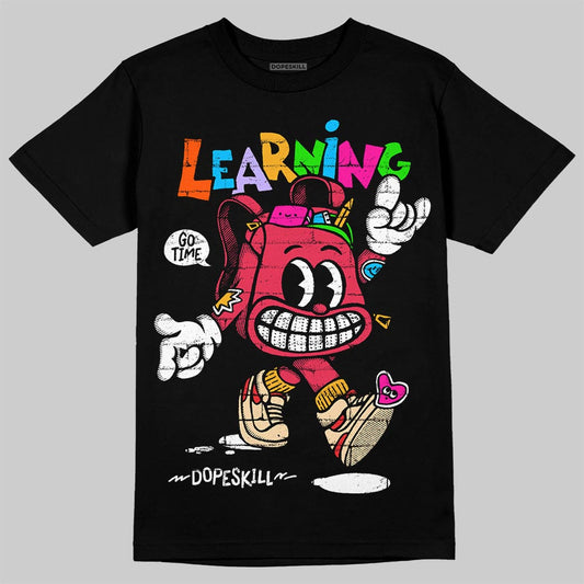 Red Sneakers DopeSkill T-Shirt Learning Graphic Streetwear - Black