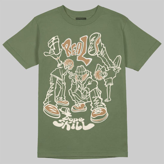 Jordan 3 “Medium Olive” aka “Family Affair” DopeSkill T-Shirt Real Y2K Players Graphic Streetwear - Military Green