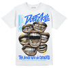 Royal Blue Sneakers DopeSkill T-Shirt The Mouth With No Droughts Graphic Streetwear - White