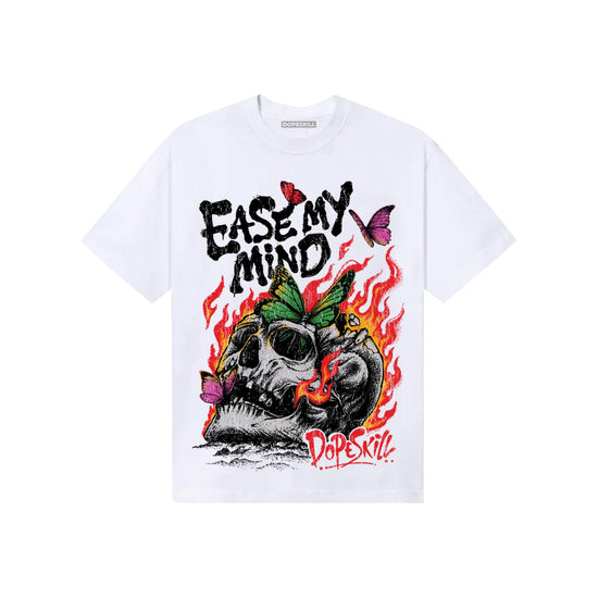 Red Sneakers DopeSkill T-Shirt Ease My Mind Graphic Streetwear - White