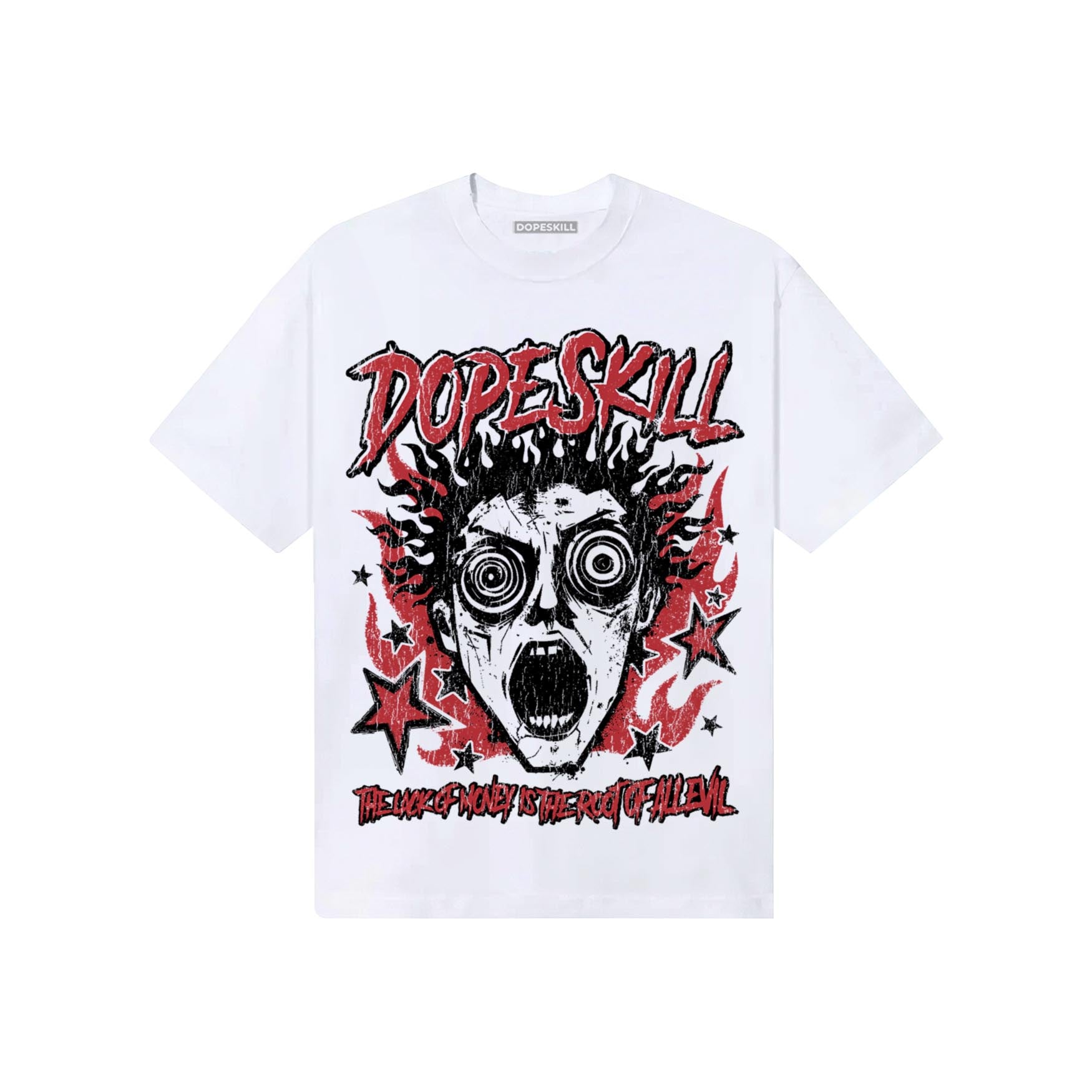 Red Sneakers DopeSkill T-Shirt Root of Evil Graphic Streetwear - White