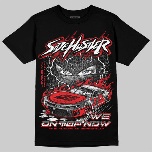 Red Sneakers DopeSkill T-Shirt New Side Hustler Graphic Streetwear - Black