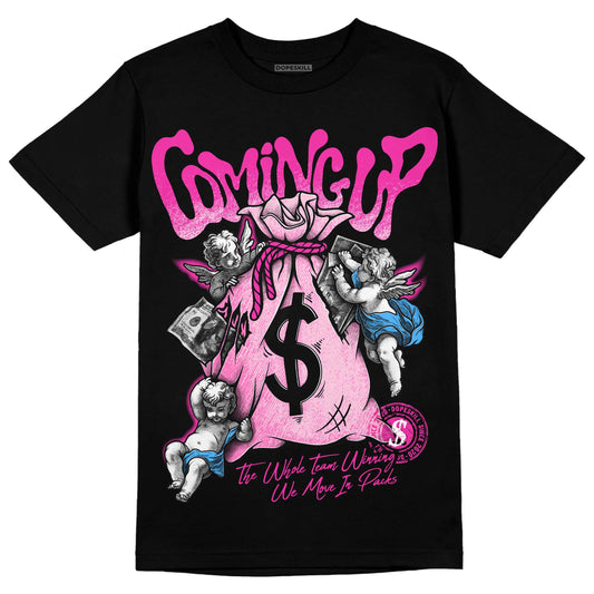 Pink Sneakers DopeSkill T-Shirt Money Bag Coming Up Graphic Streetwear - BLack