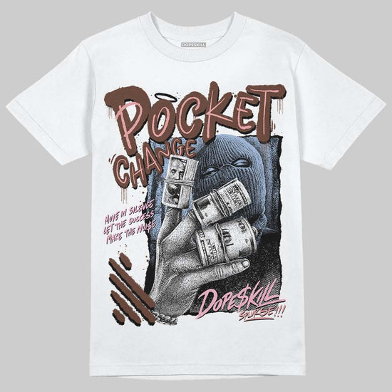 Harris Tweed x Dunk Low Denim Turquoise and Baroque Brown DopeSkill T-Shirt Pocket Change Graphic Streetwear - White