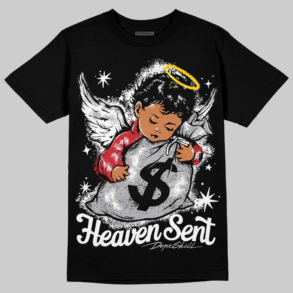 Jordan 4 OG “White Cement” DopeSkill T-Shirt Heaven Sent Graphic Streetwear - Black