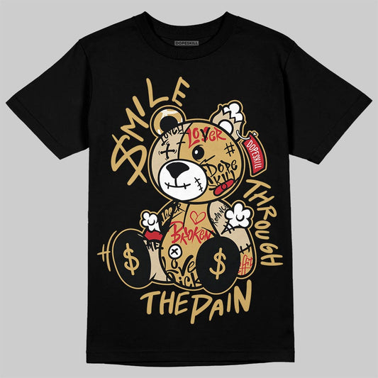 Jordan 4 Retro “Pizza” DopeSkill T-Shirt Smile Through The Pain Graphic Streetwear - Black