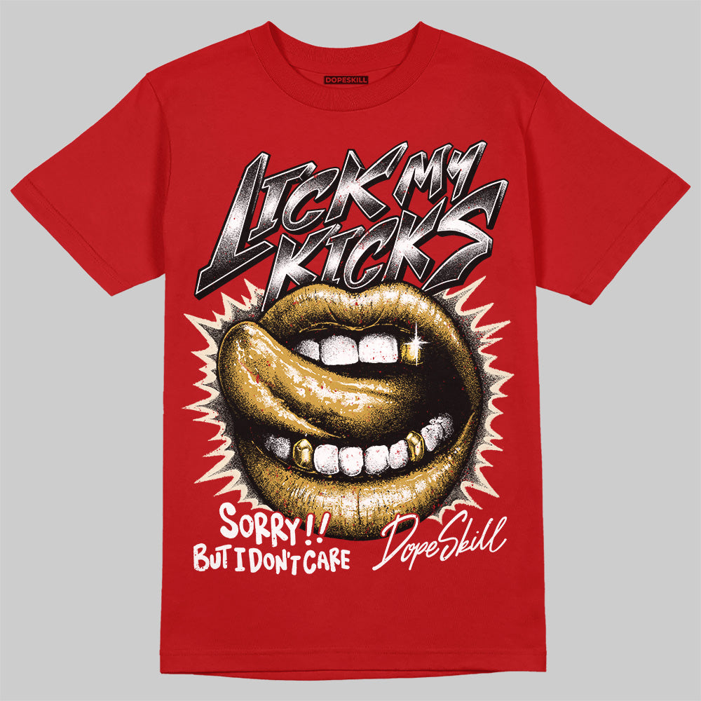Jordan 1 Retro High OG Black Toe Reimagined DopeSkill T-Shirt Lick My Kicks Graphic Streetwear - Red