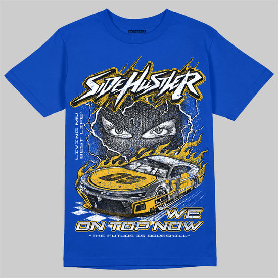 Royal Blue Sneakers DopeSkill T-Shirt New Side Hustler Graphic Streetwear -Royal