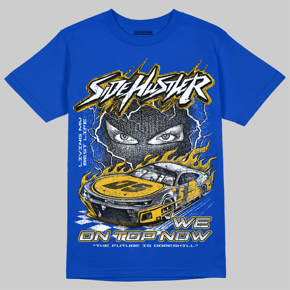 Royal Blue Sneakers DopeSkill T-Shirt New Side Hustler Graphic Streetwear -Royal