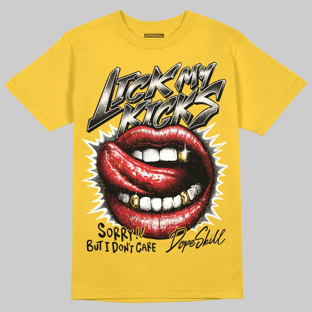 Jordan 5 'Tokyo' DopeSkill T-Shirt Lick My Kicks Graphic Streetwear - Gold