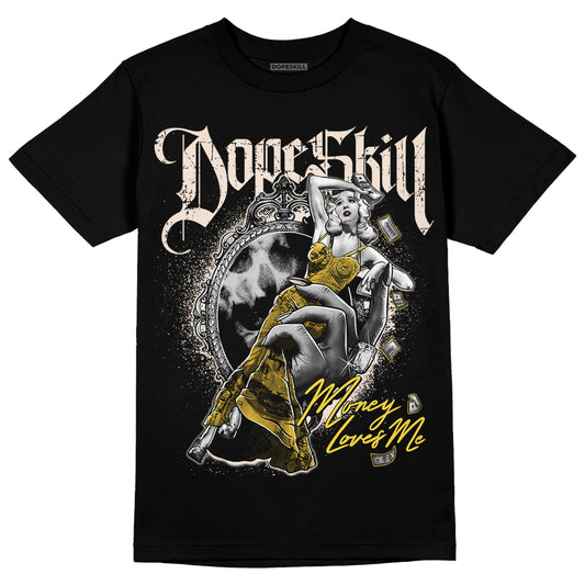 Jordan 4 "Sail" DopeSkill T-Shirt Money Loves Me Graphic Streetwear - Black