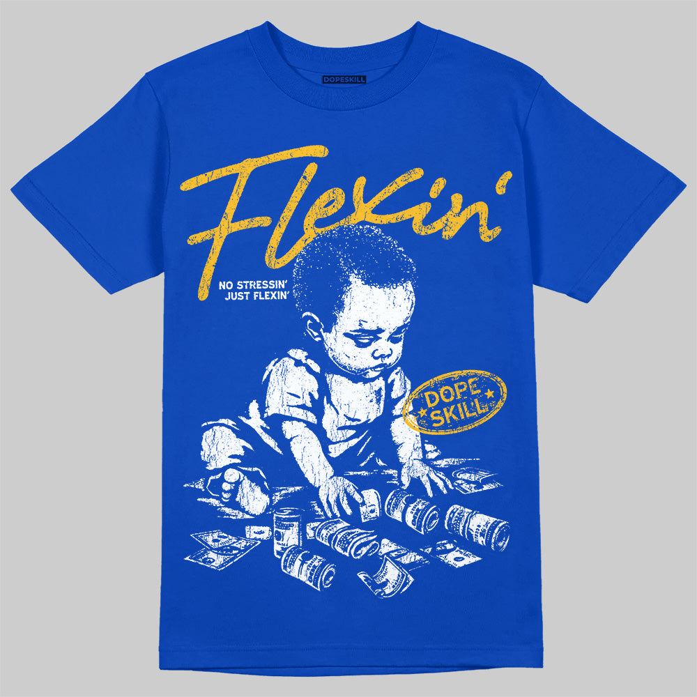 Royal Blue Sneakers DopeSkill T-Shirt Flexin' Graphic Streetwear - Royal