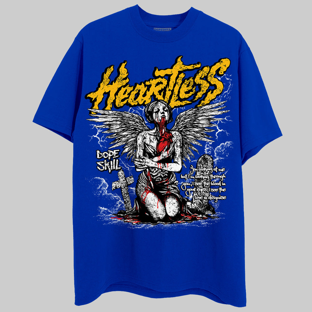Royal Blue Sneakers DopeSkill Royal Blue T-Shirt Heartless Graphic Streetwear