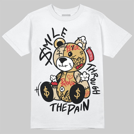 Jordan 4 Retro “Pizza” DopeSkill T-Shirt Smile Through The Pain Graphic Streetwear - White